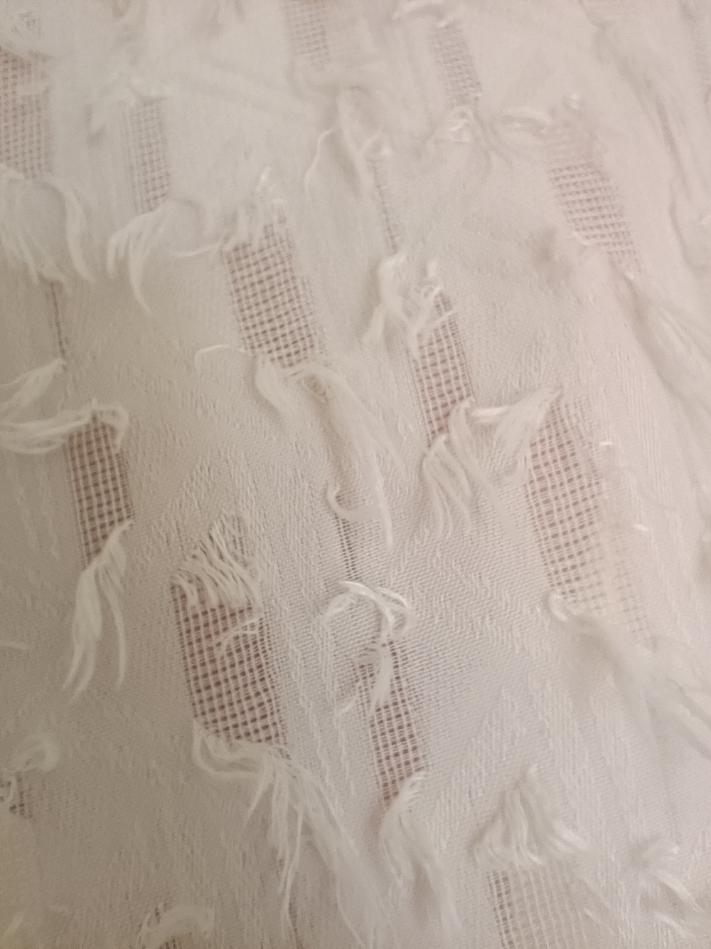 THML Blouse Ivory Textured Sleeveless Ruffle Fringe Button Round Neck M - Picture 10 of 11